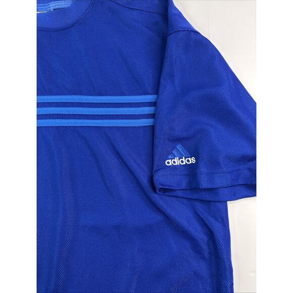 Adidas Mens Large Blue Short Sleeve Training Shirt Royal Vintage 1990S Flag Tag - Picture 2 of 11
